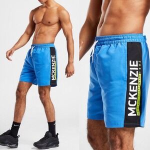 McKenzie‎ Blue Tiger Swim Shorts Mens Size XXL Drawstring Beach Athletic Active